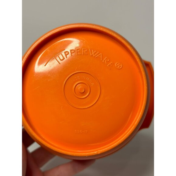 VTG Tupperware Harvest Orange Condiment Bowl #886-17 | Retro Kitchen Storage USA - Picture 4 of 5
